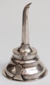 Georgian hallmarked silver wine funnel, london 1792 maker Henry Chawner, length 13cm,