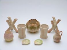 A quantity of Royal Worcester and similar blush ivory items