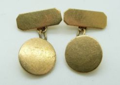 A pair of 9ct gold cufflinks in original box, 8.