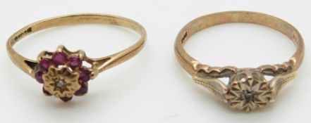 Two 9ct gold rings,