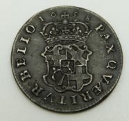 Cromwell 1658 sixpence,