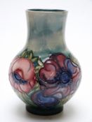 Moorcroft pedestal vase in Anemone pattern, impressed and underglaze signature to base,