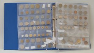 An amateur collection of European coins in a album to include French 'Emergency' coins,