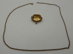 A 9ct gold chain and a 9ct gold swivel fob, 14.