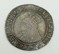 Elizabeth I shilling third issue 'ELIZAB' legend, GF,