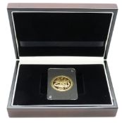 Queen Elizabeth II 2016 Isle of Man one ounce gold angel in slab and presentation case