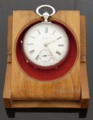 E K Vaughan of Bristol hallmarked silver open faced pocket watch with inset subsidiary seconds dial,