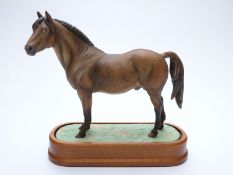 Royal Worcester Pony Stallion by Doris Lindner with plinth, 'Exhibition' marked to base,