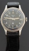 Smiths W10 gentleman's military wristwatch with luminous steel hands, white seconds hand,