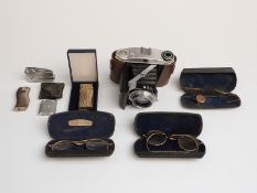 Folding camera, 1930s 9ct gold ladies watch,