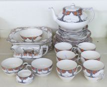 Crown Ducal Orange Tree pattern tea set with extras,