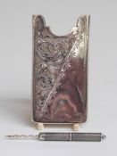 Edward VII hallmarked silver case, Chester 1909 maker Boots Pure Drug Company, length 8cm,