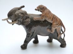 Beswick figure of a tiger on the back of an elephant,