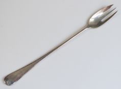 Victorian hallmarked silver pickle fork, London 1894 maker William Hutton & Sons Ltd, length 18cm,