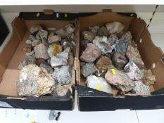 A quantity of quartz samples including graphite, amethyst,