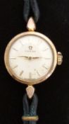 Omega gold plated ladies wristwatch ref 1104-61483 with gold hands and baton markers,