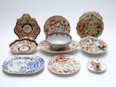 A collection of early 19thC ceramics including Derby,