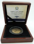 Bradford Exchange 9ct gold coin commemorating the Avro Lancaster, 4g,