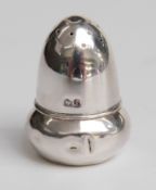 Edward VII novelty hallmarked silver pepper formed as an acorn, Birmingham 1908 maker's mark C&N,