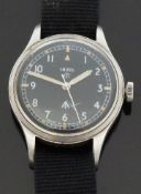 Smiths W10 gentleman's military wristwatch with luminous steel hands, white seconds hand,