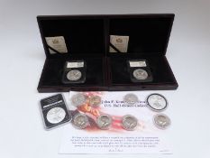 Coin Portfolio Management Company two US silver morgan dollars in cases with certificates,