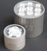 Set of seven Swarovski Crystal cut glass Candle Holders, largest 5.