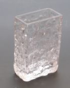 Geoffrey Baxter for Whitefriars clear glass vase,