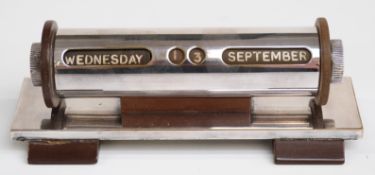 Art Deco silver plated desk calendar,