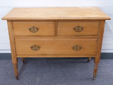 Pine chest of drawers W106 x D47 x H77cm