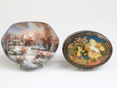 Two Russian lacquer boxes,