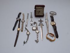 Ten largely ladies wristwatches including Ingersoll, Pulsar, Citizen and Clio blue,