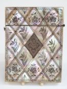 Mother of pearl card case, height 10.