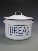 Enamelled twin handled bread bin,