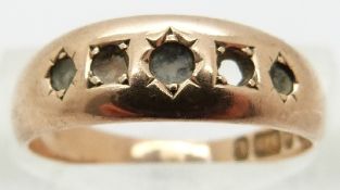 A 9ct gold ring set with paste, size O, 2.