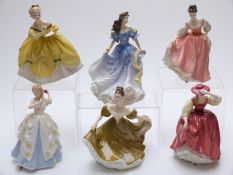 Six Royal Doulton figurines including Buttercup and Rebecca