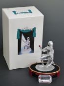 Swarovski Collectors Society Crystal cut glass Masquerade figure Harlequin 2001,