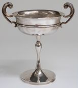 George V hallmarked silver pedestal bonbon dish or trophy cup,
