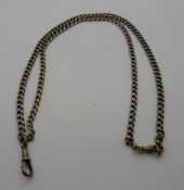 A silver watch chain