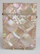 Mother of pearl card case, height 10.