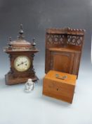 Tymo mantel clock with corner cabinet and tea caddy etc