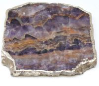 A section of Blue John with metal border