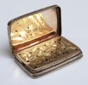 Georgian hallmarked silver gilt vinaigrette with engraved decoration of flowers and similar inner