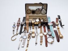 Thirty ladies and gentleman's wristwatches and pocket watches including novelty Coca Cola, Tissot,