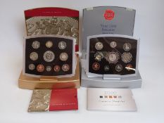 Royal Mint Executive proof coin sets for 2003 Golden Jubilee and 2000 Millennium,