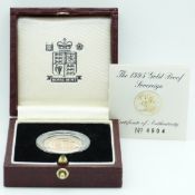 A 1995 proof gold full sovereign