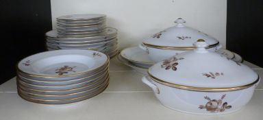Royal Copenhagen Brown Rose dinnerware,