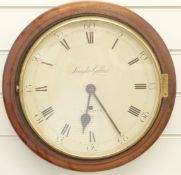 Knight and Gibbins 20thC mahogany cased dial wall clock with single train spring wind movement,