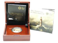 The Royal Mint Trinity House 2014 proof gold two pound coin cased with certificate no. 190, 15.