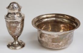 Edward VII hallmarked silver coin based bowl, London 1904, maker's mark rubbed,