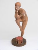 Furia Art Deco advertising figure of a nude lady with plinth to front to display perfume or similar,